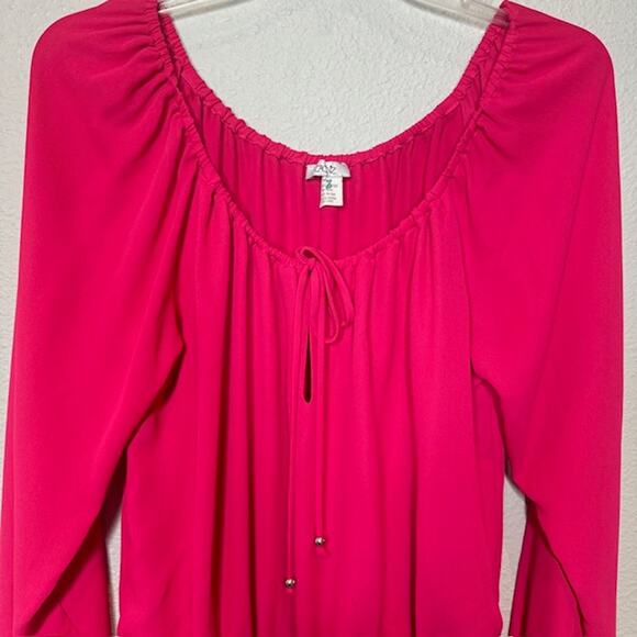 Vintage Cache Flowy Chiffon Pink Mini Dress Medium - Picture 6 of 13